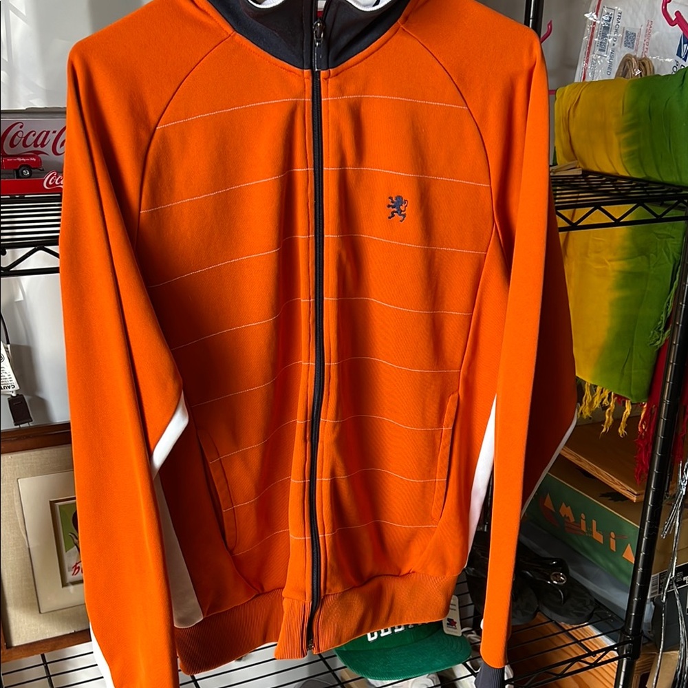 Orange Zip-Up Hoodie with Embroidered Logo by Mossimo